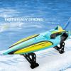 image4DRC Fast RC Boat for Pools and LakesRemote Control Boat with LED Lights24GHz High Speed RC Racing Boats for Lakes Low Battery AlarmCapsize Recovery Gifts Toys for Boys GirlsGreen