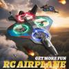 image4DRC Foam Remote Control Airplanes for Kids Adults RC Plane Airplane Toys for Boys Kids Beginners RC Planes Fighter Jet Helicopter Drones for Kids Adults 360 Flip Easy to FlyBlack3batteries