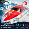 image4DRC S7 RC Boat for Adults ampamp Kids HighSpeed at 30KMH with 7 Mode LED Lights Remote Control Boat for Pools and Lakes 2 Rechargeable Batteries Ideal Water Play Toy Gift for Boys ampamp GirlsRed
