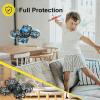 image4DRC V18 Mini Drone with 2 Control Methods for Kids Beginners 3D Flips Lights Headless Mode 3 Speeds Adjustable Auto Hover Altitude Hold 2 Batteries RC Quadcopter Drones Fly Gift Toy for Boys