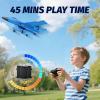 imageFoam RC Plane with 3 Batteries Remote Control Airplane RC Jet Helicopter Plane for Kids Adults Beginner Easy to Fly RC Fighter Remote Control Aircraft with Automatic Balance Gyro for Adult KidsBlue3 Batteries