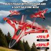 imageFoam RC Plane with 3 Batteries Remote Control Airplane RC Jet Helicopter Plane for Kids Adults Beginner Easy to Fly RC Fighter Remote Control Aircraft with Automatic Balance Gyro for Adult KidsRed3 Batteries