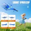 imageFoam RC Plane with 3 Batteries Remote Control Airplane RC Jet Helicopter Plane for Kids Adults Beginner Easy to Fly RC Fighter Remote Control Aircraft with Automatic Balance Gyro for Adult KidsBlue2 Batteries