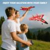 imageFoam RC Plane with 3 Batteries Remote Control Airplane RC Jet Helicopter Plane for Kids Adults Beginner Easy to Fly RC Fighter Remote Control Aircraft with Automatic Balance Gyro for Adult KidsRed3 Batteries