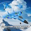 imageFoam RC Plane with 3 Batteries Remote Control Airplane RC Jet Helicopter Plane for Kids Adults Beginner Easy to Fly RC Fighter Remote Control Aircraft with Automatic Balance Gyro for Adult KidsBlue3 Batteries