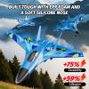 imageFoam RC Plane with 3 Batteries Remote Control Airplane RC Jet Helicopter Plane for Kids Adults Beginner Easy to Fly RC Fighter Remote Control Aircraft with Automatic Balance Gyro for Adult KidsBlue3 Batteries