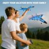 imageFoam RC Plane with 3 Batteries Remote Control Airplane RC Jet Helicopter Plane for Kids Adults Beginner Easy to Fly RC Fighter Remote Control Aircraft with Automatic Balance Gyro for Adult KidsBlue3 Batteries