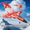 imageFoam RC Plane with 3 Batteries Remote Control Airplane RC Jet Helicopter Plane for Kids Adults Beginner Easy to Fly RC Fighter Remote Control Aircraft with Automatic Balance Gyro for Adult KidsRed2 Batteries