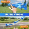 imageFoam RC Plane with 3 Batteries Remote Control Airplane RC Jet Helicopter Plane for Kids Adults Beginner Easy to Fly RC Fighter Remote Control Aircraft with Automatic Balance Gyro for Adult KidsBlue2 Batteries