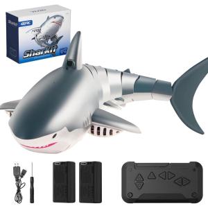 image4DRC 24Ghz Remote Control Shark Toys for Boys Kids Remote Control Boat Pool Toy with Light ampamp Spray Water Function for 8 Year Olds Kid Boys Girls Birthday GiftsS6