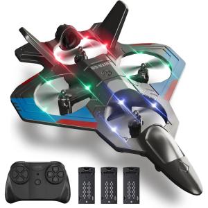 image4DRC Foam Remote Control Airplanes for Kids Adults RC Plane Airplane Toys for Boys Kids Beginners RC Planes Fighter Jet Helicopter Drones for Kids Adults 360 Flip Easy to FlyBlack3batteries