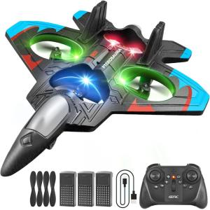 image4DRC V32 Foam RC Planes with 3 Batteries Remote Control Airplanes for Kids Adults 816 RC Airplane Drone Helicopter with Light 360 Flip Fighter Jet Toys Airplane Toy Gifts for Kids AdultsBlue3batteries