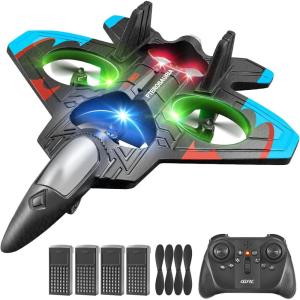 image4DRC V32 Foam Remote Control Airplanes RC Planes for Kids Adults RC Airplane Helicopter Drone Fighter Jet with Light 360 Flip Stunt Roll Airplane Toy Gifts for Kids Boys Adults BeginnersV324batteries