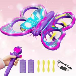 image4DRC V40 RC PlanesRemote Control ButterflyDrone with LED Lights RC Quadcopter for Kids3D Flip Altitude Hold Flying Airplane Toys for Beginners Boys ampamp Girls 2 Battery