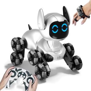 imageRobot Dog Toys for Kids Remote Control Robots Dog with AutoDemonstration RC Stunt Remote Control Smart Robot for Age 3 4 5 6 7 8 9 10 11 12 Year Old Boys Girls Birthday Gift PresentWhite