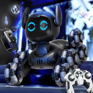 imageRobot Dog Toys for Kids Remote Control Robots Dog with AutoDemonstration RC Stunt Remote Control Smart Robot for Age 3 4 5 6 7 8 9 10 11 12 Year Old Boys Girls Birthday Gift PresentBlack