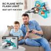 image4DRC V17 Foam Remote Control Airplanes RC Planes for Kids Adults 47 816 RC Airplane Fighter Jet with Light 360 Flip Fighter Jet Toy Gravity Sensing Stunt Roll Airplane Toy Gifts for Kids BoysV17