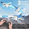 image4DRC V17 Foam Remote Control Airplanes Rc Planes for Kids Adults 47 816 Remote Control Planes Fighter Jet with Light 360 Flip Fighter Jet Toy Gravity Sensing Stunt Roll Gifts for Kids BoysG1blue