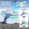 image4DRC V17 Foam Remote Control Airplanes Rc Planes for Kids Adults 47 816 Remote Control Planes Fighter Jet with Light 360 Flip Fighter Jet Toy Gravity Sensing Stunt Roll Gifts for Kids BoysG1blue