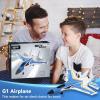 image4DRC V17 Foam Remote Control Airplanes Rc Planes for Kids Adults 47 816 Remote Control Planes Fighter Jet with Light 360 Flip Fighter Jet Toy Gravity Sensing Stunt Roll Gifts for Kids BoysG1blue