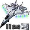 image4DRC V17 Foam Remote Control Airplanes Rc Planes for Kids Adults 47 816 Remote Control Planes Fighter Jet with Light 360 Flip Fighter Jet Toy Gravity Sensing Stunt Roll Gifts for Kids BoysG1grey