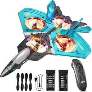 image4DRC V17 Foam Remote Control Airplanes RC Planes for Kids Adults 47 816 RC Airplane Fighter Jet with Light 360 Flip Fighter Jet Toy Gravity Sensing Stunt Roll Airplane Toy Gifts for Kids BoysV17