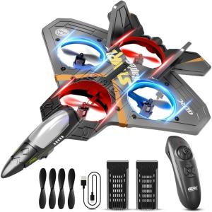 image4DRC V17 Foam Remote Control Airplanes Rc Planes for Kids Adults 47 816 Remote Control Planes Fighter Jet with Light 360 Flip Fighter Jet Toy Gravity Sensing Stunt Roll Gifts for Kids BoysV17