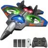 image4DRC V32 Foam RC Planes with 3 Batteries Remote Control Airplanes for Kids Adults 816 RC Drone Airplane Helicopter Jet with Light 360 Flip Stunt Roll Airplane Toy Gifts for Kids Boys AdultsDark Blue3batteries