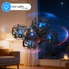 image:image4DRC V18 Mini Drone for Kids Beginners RC Quadcopter with 2 Control Modes Headless Mode Altitude Hold Auto Hover 3 Speeds 3D Flips LED Lights 2 Batteries Gift Toy for BoysBlue