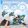 image:image4DRC V32 Foam RC Airplane Drone with 4 Batteries 80 Mins Long Flight RC Plane Helicopter Fighter Jet for Kids Adults 816 360 Flip Stunt RC Airplane Helicopter with LED Lights Gift for BoysLight Blue2batteries