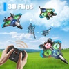 image:image4DRC V32 Foam RC Airplane Drone with 4 Batteries 80 Mins Long Flight RC Plane Helicopter Fighter Jet for Kids Adults 816 360 Flip Stunt RC Airplane Helicopter with LED Lights Gift for BoysLight Blue2batteries