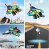 image:image4DRC V32 Foam RC Airplane Drone with 4 Batteries 80 Mins Long Flight RC Plane Helicopter Fighter Jet for Kids Adults 816 360 Flip Stunt RC Airplane Helicopter with LED Lights Gift for BoysLight Blue2batteries
