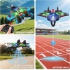image:image4DRC V32 Foam RC Airplane Drone with 4 Batteries 80 Mins Long Flight RC Plane Helicopter Fighter Jet for Kids Adults 816 360 Flip Stunt RC Airplane Helicopter with LED Lights Gift for BoysLight Blue4 Batteries