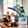 image:image4DRC V32 Foam RC Airplane Drone with 4 Batteries 80 Mins Long Flight RC Plane Helicopter Fighter Jet for Kids Adults 816 360 Flip Stunt RC Airplane Helicopter with LED Lights Gift for BoysLight Blue2batteries