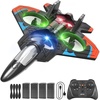 image:image4DRC V32 Foam RC Airplane Drone with 4 Batteries 80 Mins Long Flight RC Plane Helicopter Fighter Jet for Kids Adults 816 360 Flip Stunt RC Airplane Helicopter with LED Lights Gift for BoysOrange4 Batteries