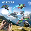 image:image4DRC V32 Foam RC Airplane Drone with 4 Batteries 80 Mins Long Flight RC Plane Helicopter Fighter Jet for Kids Adults 816 360 Flip Stunt RC Airplane Helicopter with LED Lights Gift for Boys
